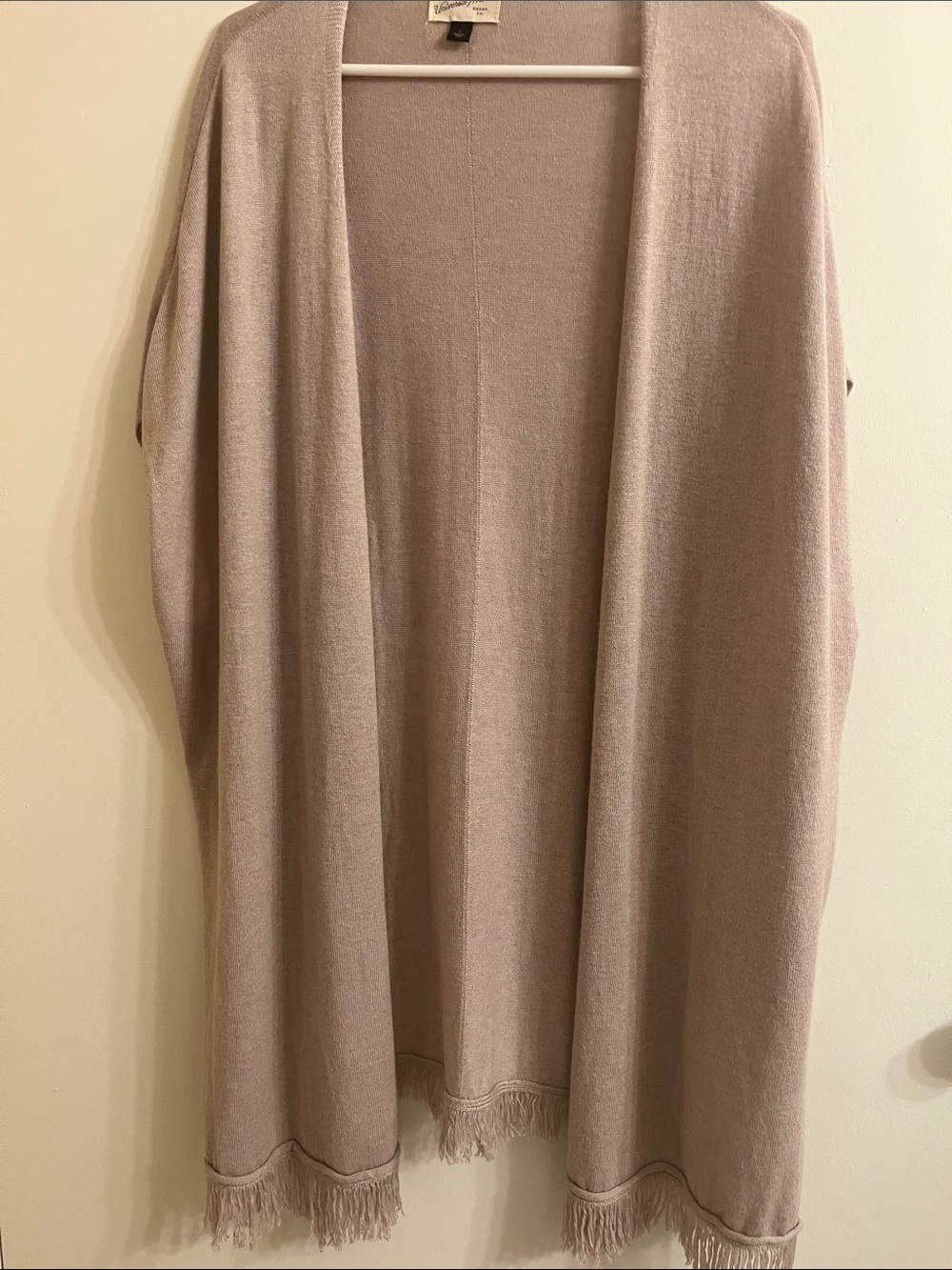 Universal Thread Mauve Open-Front Fringe Poncho